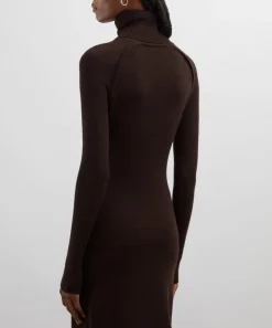Victoria Beckham Tops^Dark Chocolate High-Neck Top