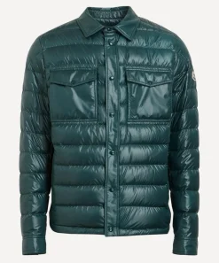 Moncler Coats & Jackets^Dark Green Chamberly Down Shirt Jacket