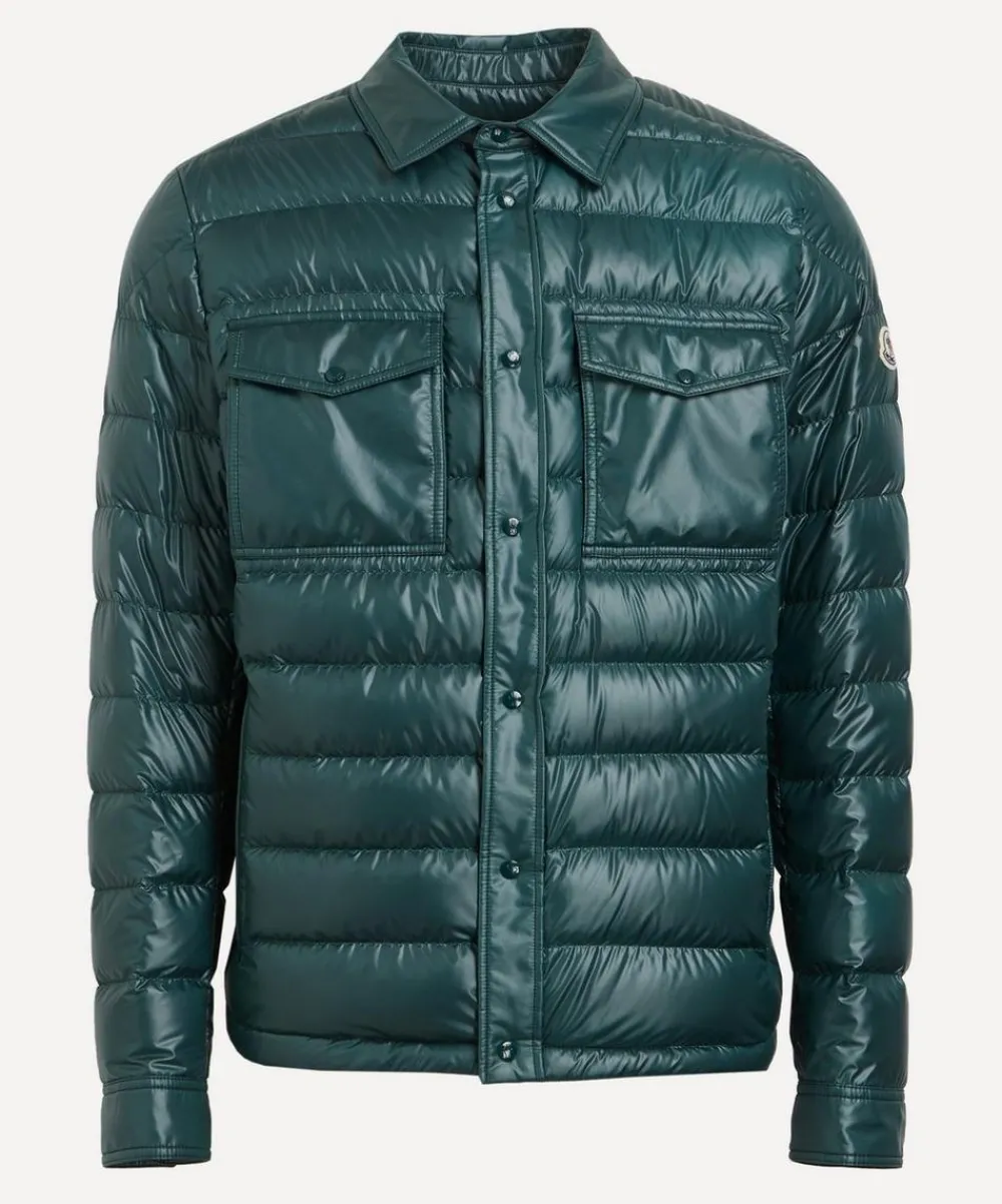 Moncler Coats & Jackets^Dark Green Chamberly Down Shirt Jacket