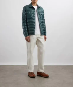 Moncler Coats & Jackets^Dark Green Chamberly Down Shirt Jacket