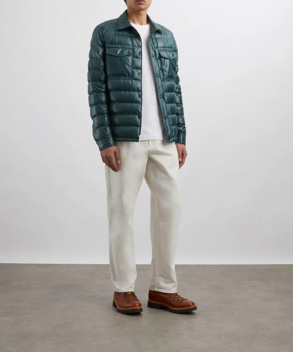 Moncler Coats & Jackets^Dark Green Chamberly Down Shirt Jacket