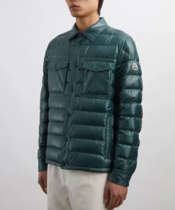 Moncler Coats & Jackets^Dark Green Chamberly Down Shirt Jacket