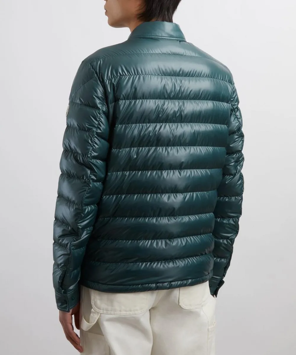 Moncler Coats & Jackets^Dark Green Chamberly Down Shirt Jacket