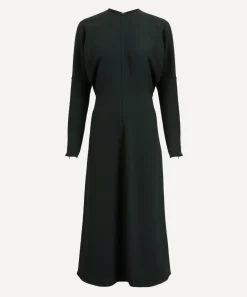 Victoria Beckham Dresses^Dark Pine Long Sleeve Dolman Midi Dress