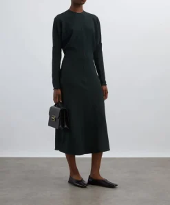 Victoria Beckham Dresses^Dark Pine Long Sleeve Dolman Midi Dress