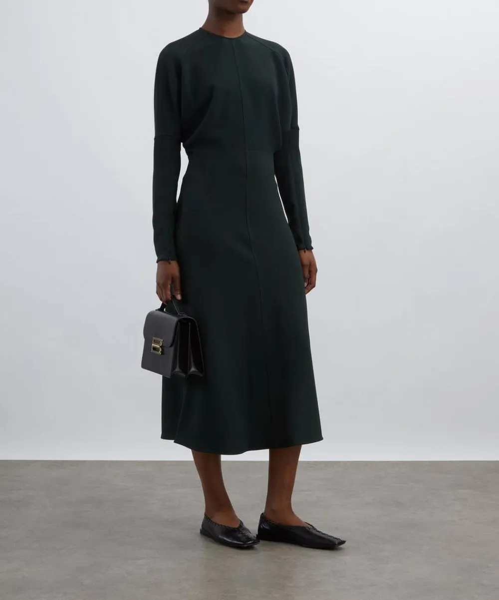 Victoria Beckham Dresses^Dark Pine Long Sleeve Dolman Midi Dress