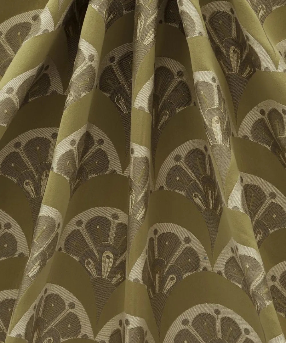 Liberty Interiors Furnishing Fabrics^Deco Scallop Multi Jacquard in Lichen