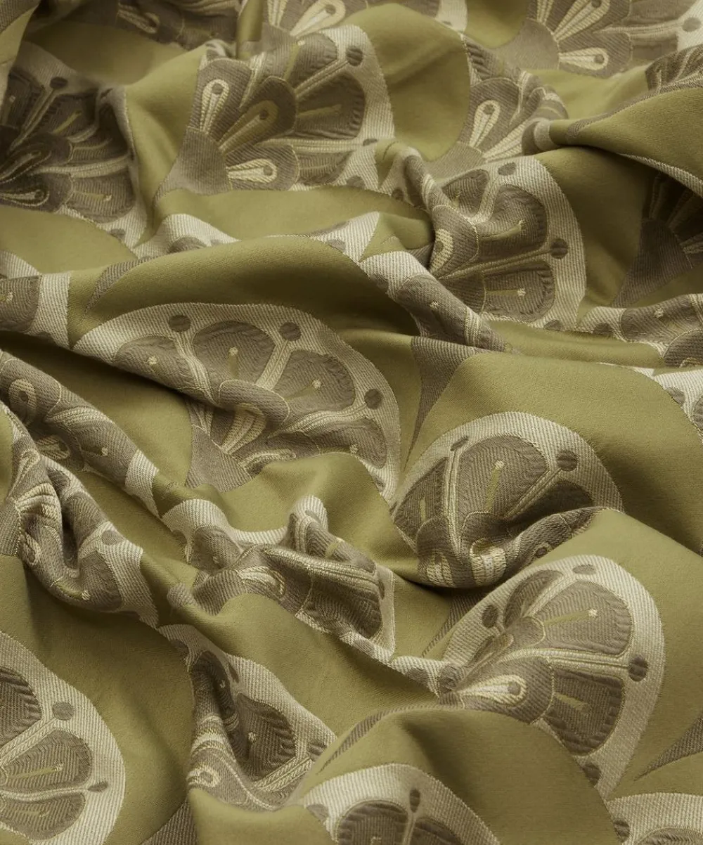 Liberty Interiors Furnishing Fabrics^Deco Scallop Multi Jacquard in Lichen