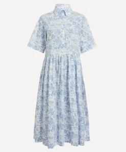 Liberty Dresses^Delft Lagoon Tana Lawn™ Cotton Gallery Shirt Dress