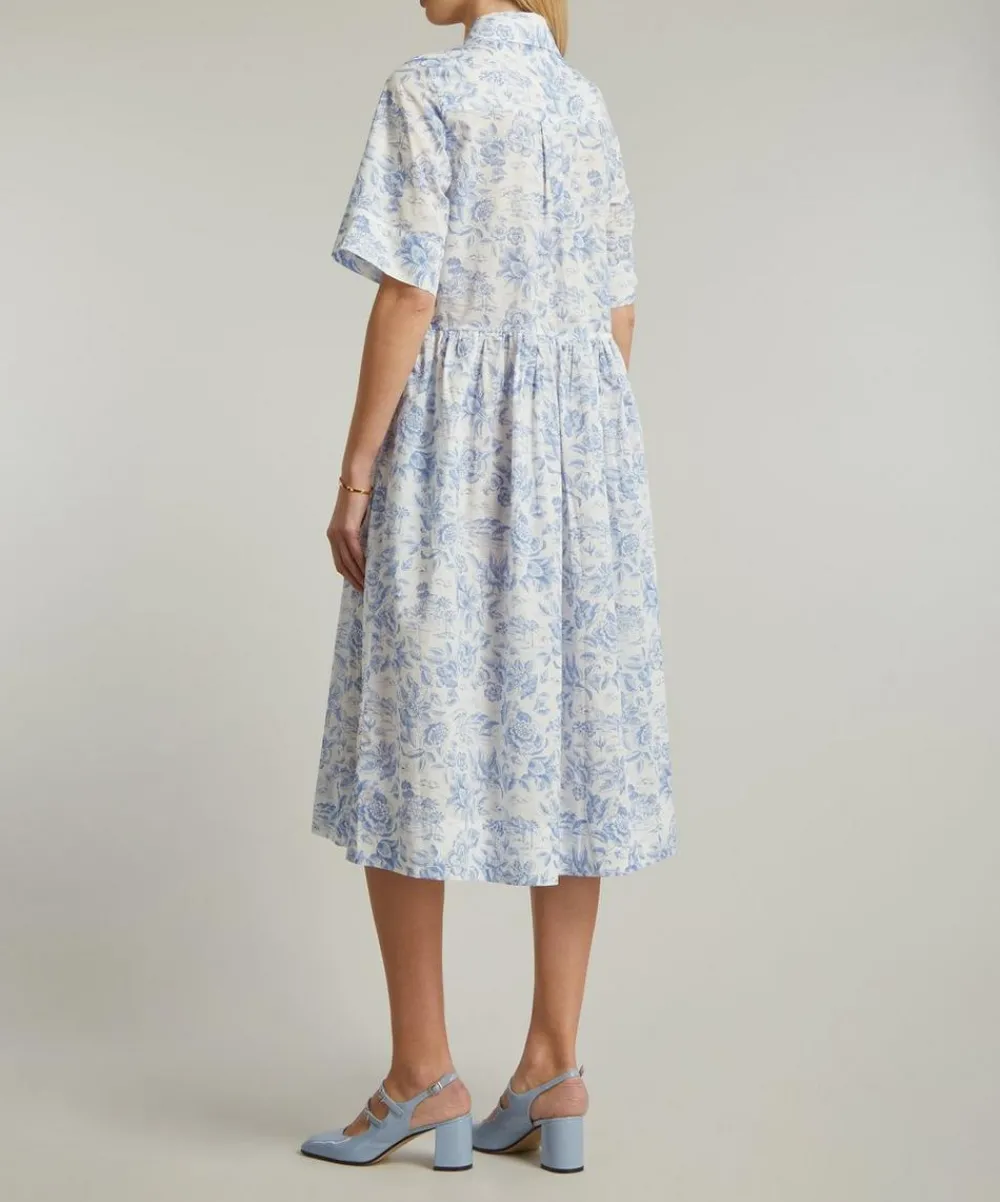 Liberty Dresses^Delft Lagoon Tana Lawn™ Cotton Gallery Shirt Dress