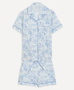 Liberty Sleepwear^Delft Lagoon Tana Lawn™ Cotton Short Pyjama Set