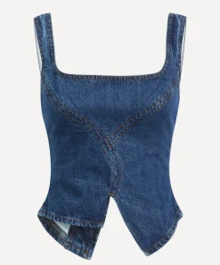 DALA Tops^Denim Broken Corset