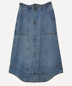 FARM Rio Skirts^Denim Wave Skirt