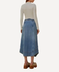 FARM Rio Skirts^Denim Wave Skirt