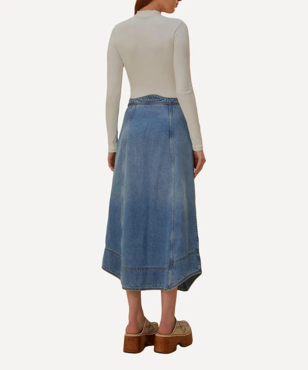 FARM Rio Skirts^Denim Wave Skirt