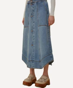 FARM Rio Skirts^Denim Wave Skirt