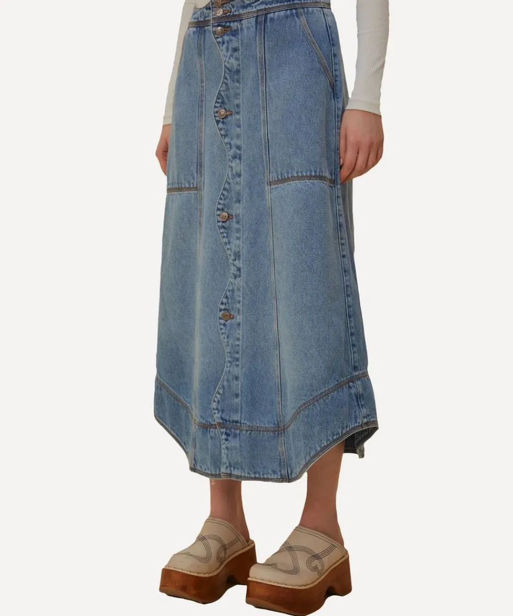 FARM Rio Skirts^Denim Wave Skirt