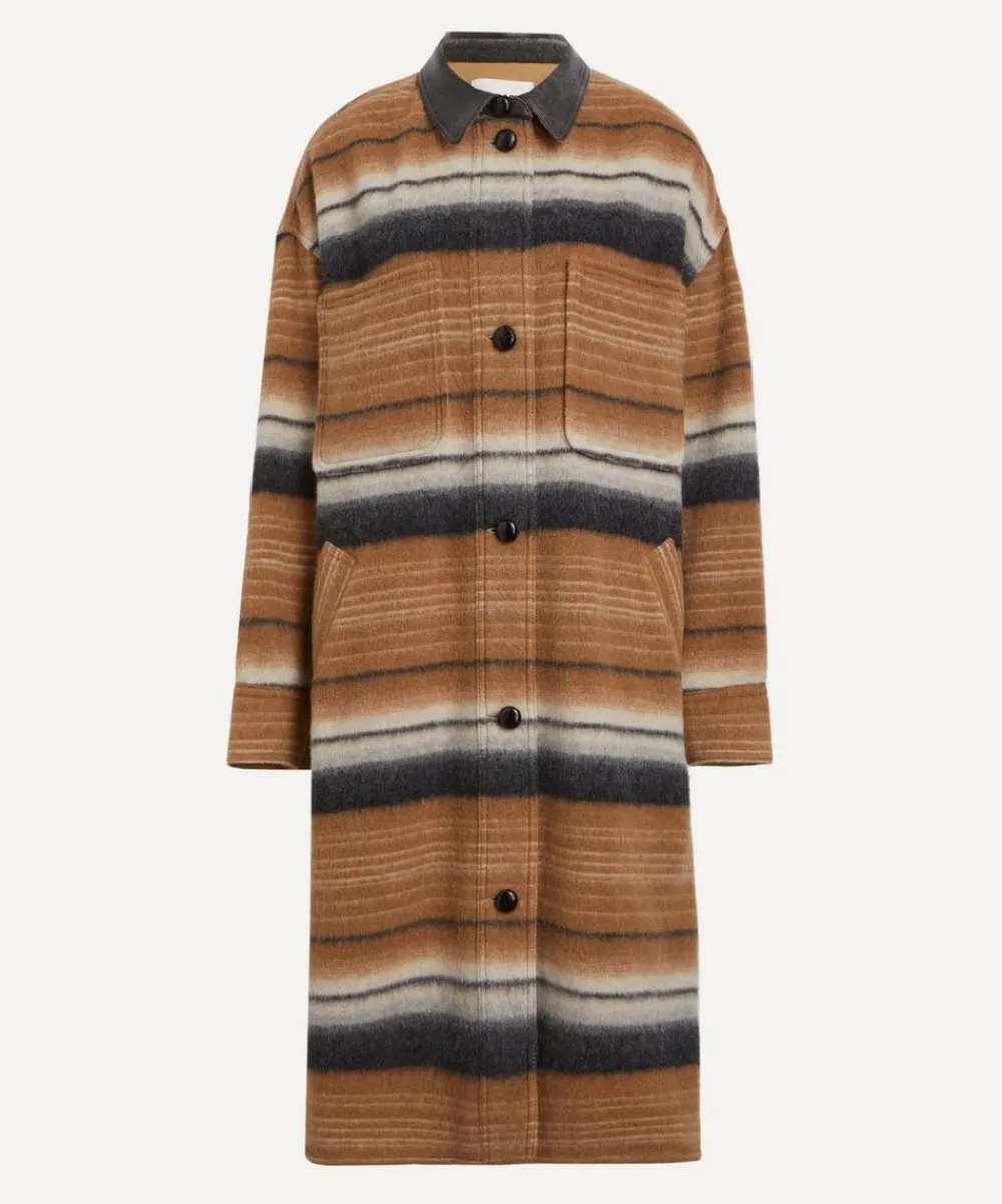 Isabel Marant Étoile Coats & Jackets^Djila Striped Wool Overshirt Coat