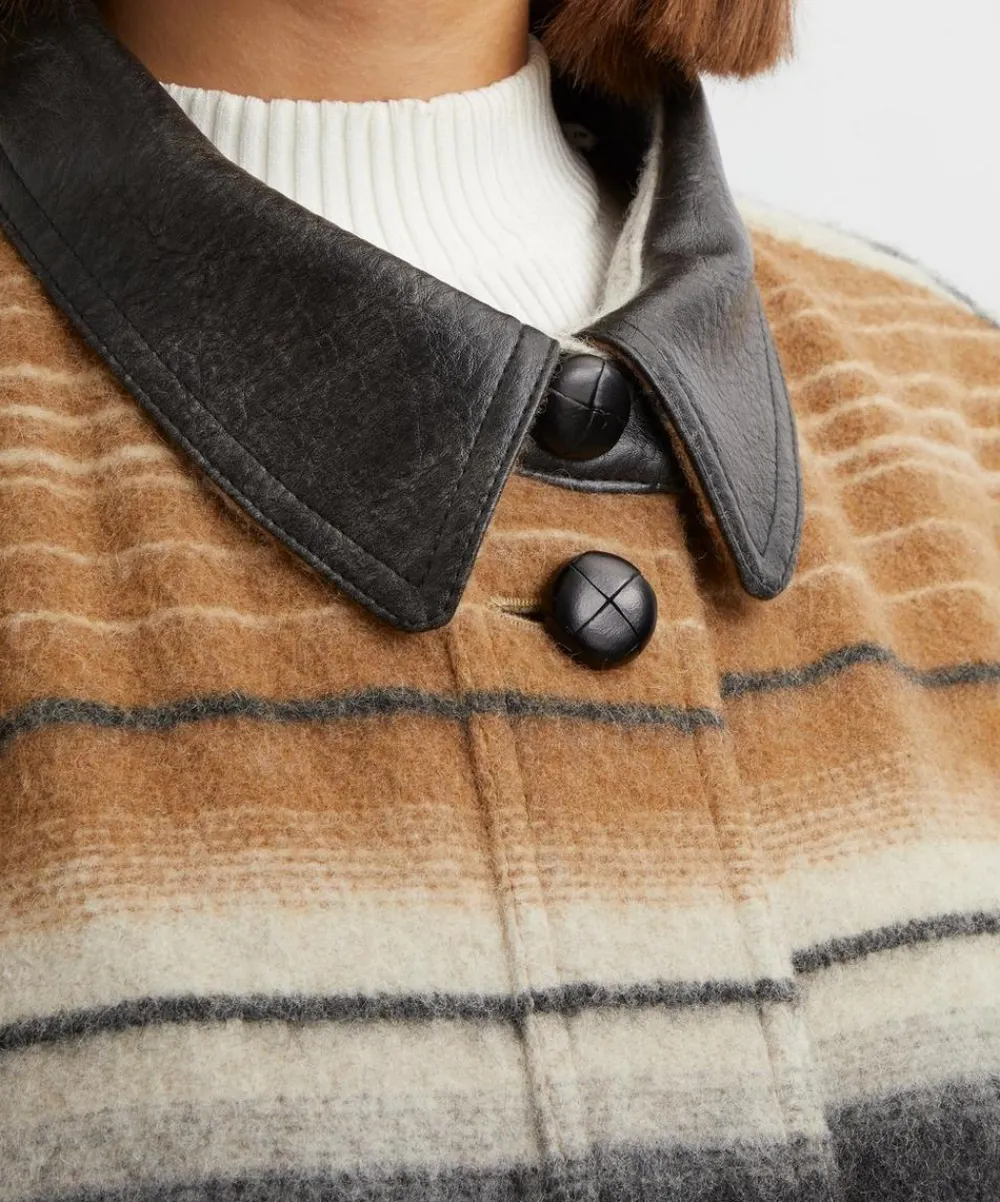 Isabel Marant Étoile Coats & Jackets^Djila Striped Wool Overshirt Coat