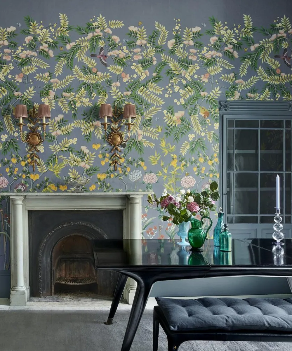 Liberty Interiors Furnishing Fabrics^Duncombe in Smalt Blue