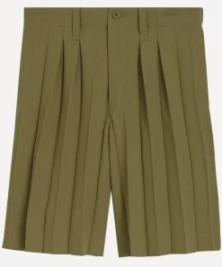 HOMME PLISSÉ ISSEY MIYAKE Shorts^EDGE ENSEMBLE Khaki Pleated Shorts