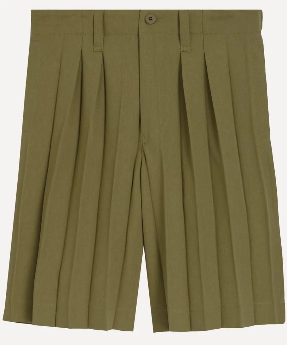 HOMME PLISSÉ ISSEY MIYAKE Shorts^EDGE ENSEMBLE Khaki Pleated Shorts
