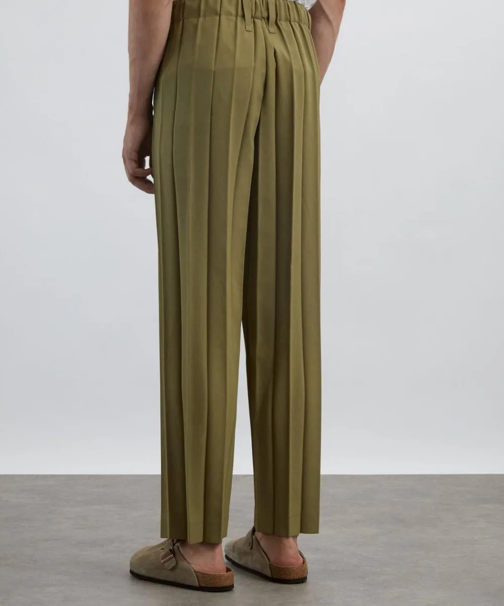 HOMME PLISSÉ ISSEY MIYAKE Trousers^EDGE ENSEMBLE Khaki Pleated Trousers