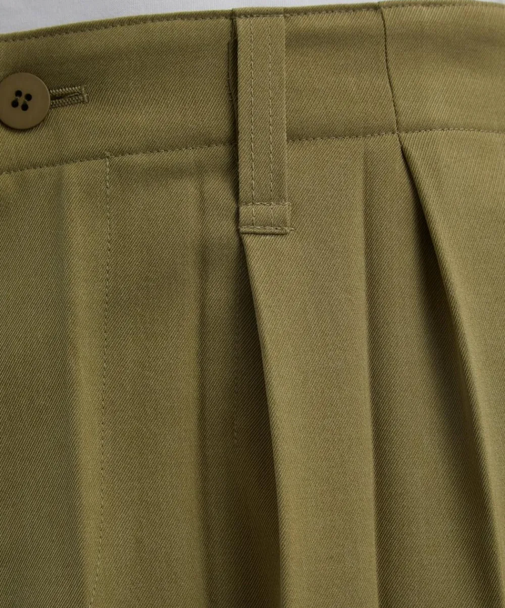 HOMME PLISSÉ ISSEY MIYAKE Trousers^EDGE ENSEMBLE Khaki Pleated Trousers