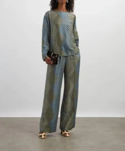 Dries Van Noten Trousers & Shorts^Elasticated Argyle Silk Trousers