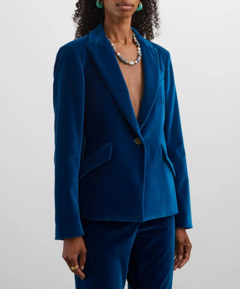 Etro Coats & Jackets^Electric Blue Velvet Jacket