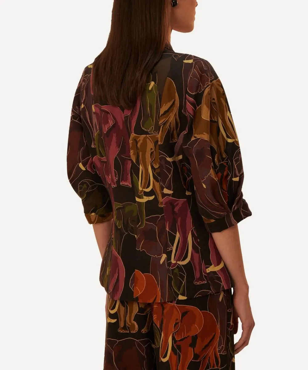 FARM Rio Coats & Jackets^Elephants Brown Short Sleeve Blazer