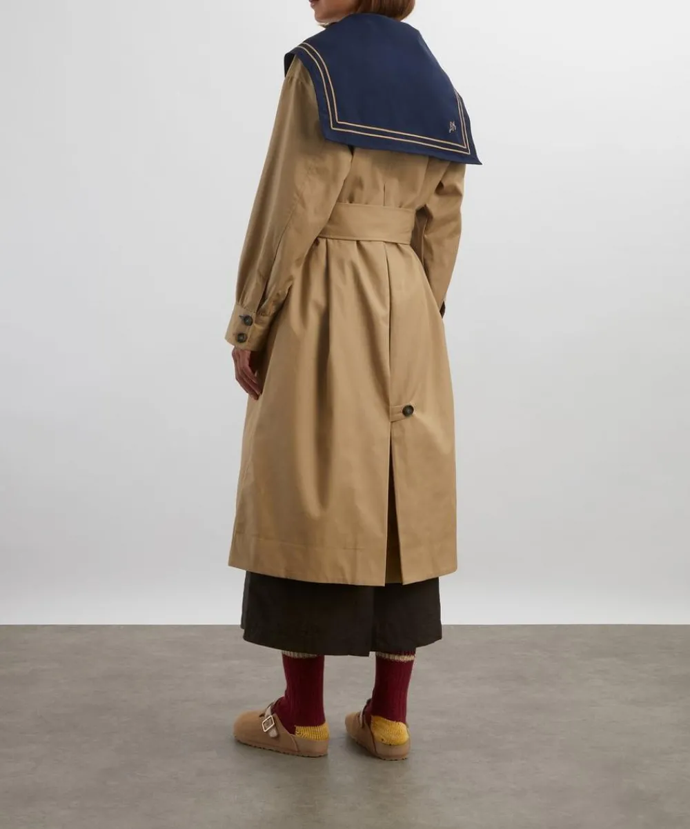 Damson Madder Coats & Jackets^Ella Navy Tan Trench Coat