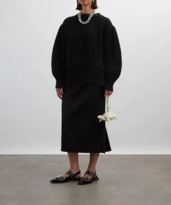 Simone Rocha Knitwear^Embellished Puff-Sleeve Chunky Knit Jumper