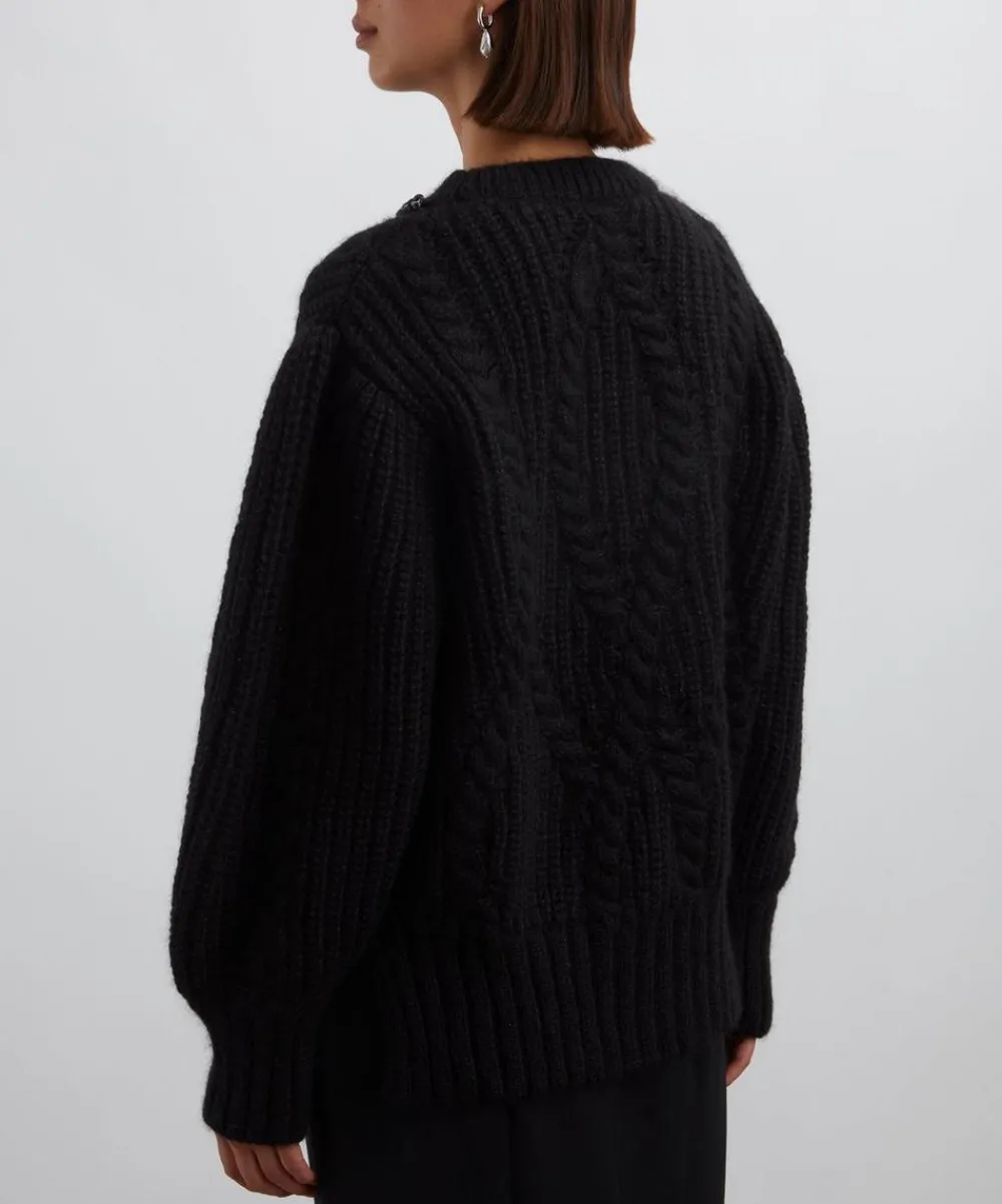Simone Rocha Knitwear^Embellished Puff-Sleeve Chunky Knit Jumper