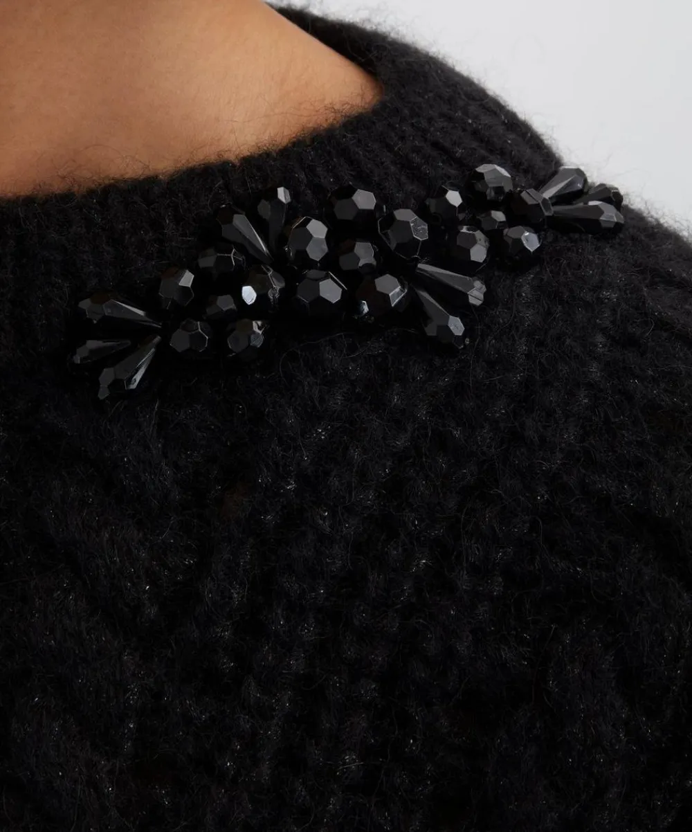 Simone Rocha Knitwear^Embellished Puff-Sleeve Chunky Knit Jumper