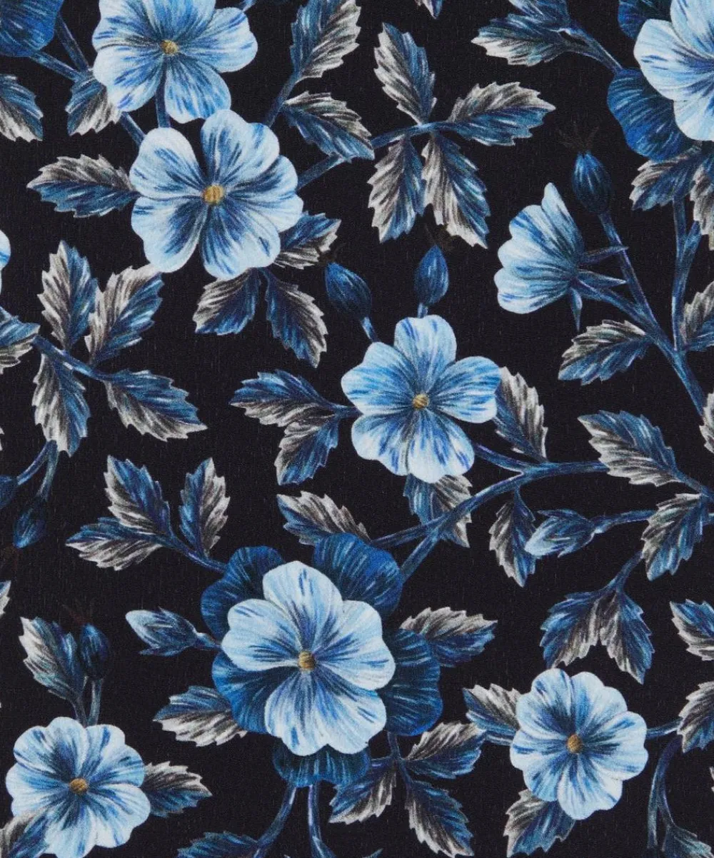 Liberty Fabrics Crepe De Chine^Embroidered Botanical Crepe de Chine