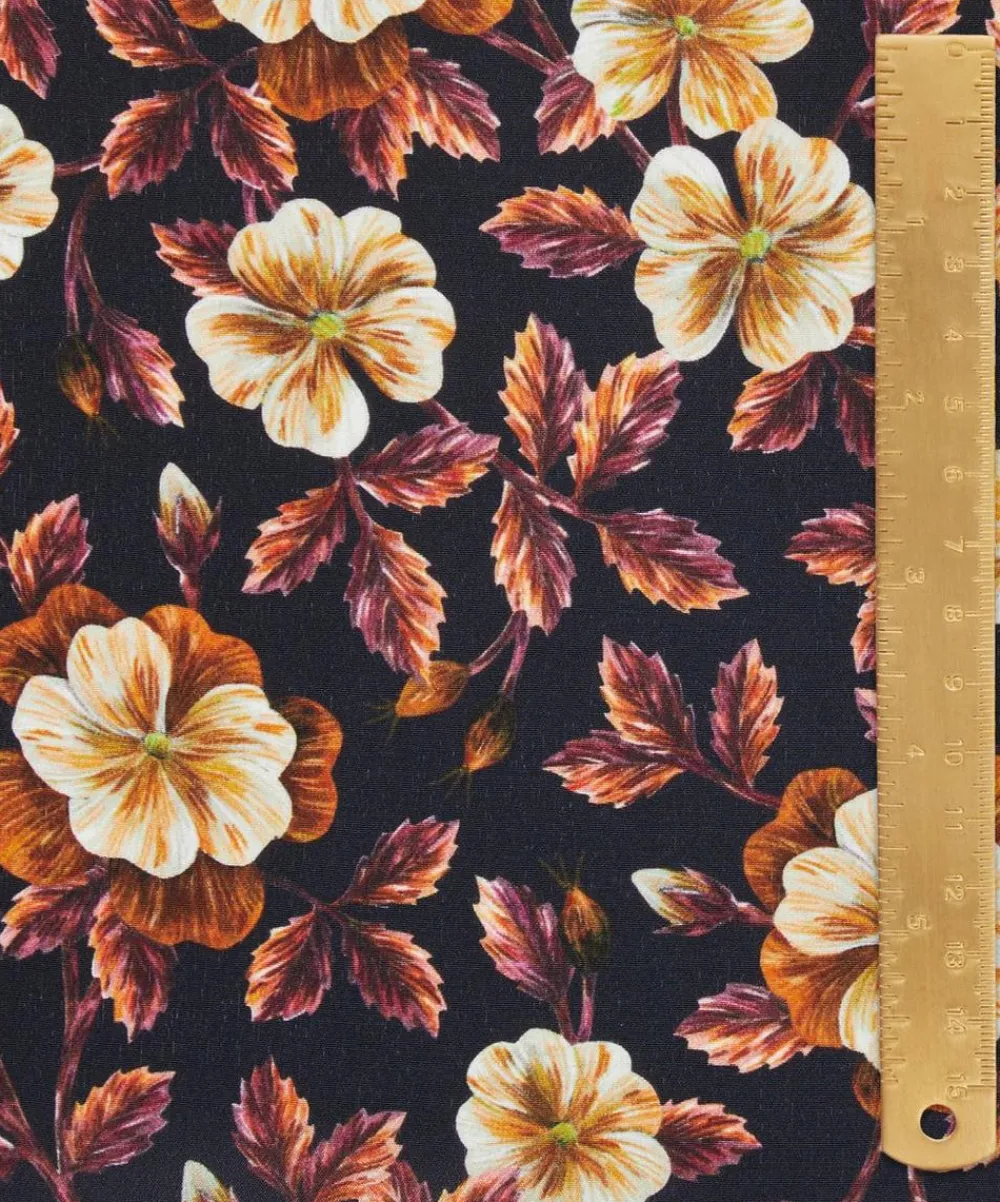 Liberty Fabrics Crepe De Chine^Embroidered Botanical Crepe de Chine