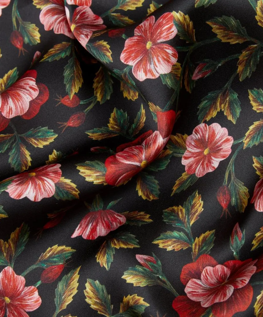 Liberty Fabrics Silk Satin^Embroidered Botanical Silk Satin
