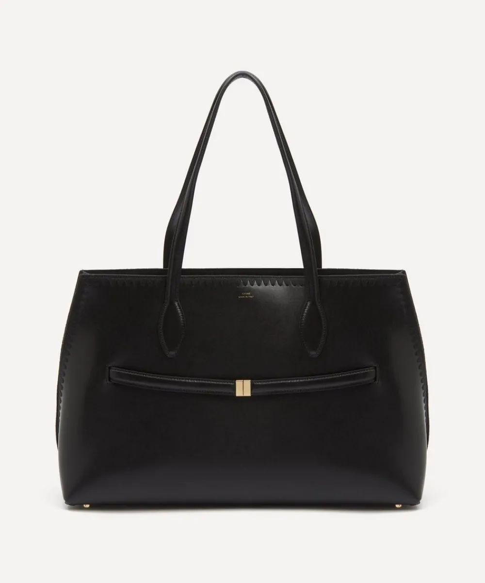 Toteme Bags^Embroidered Leather Lounge Tote Bag