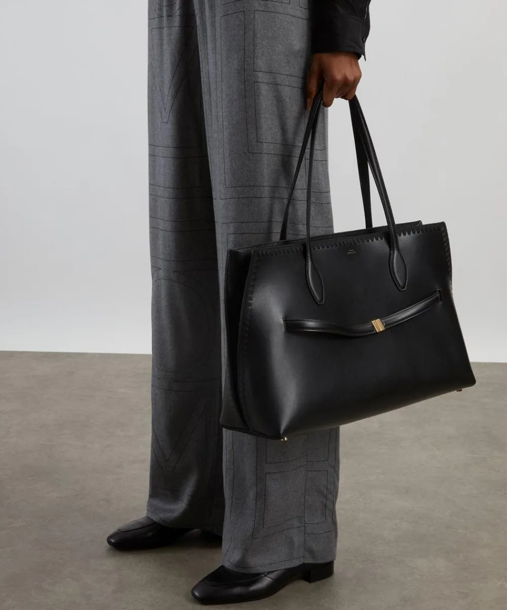 Toteme Bags^Embroidered Leather Lounge Tote Bag