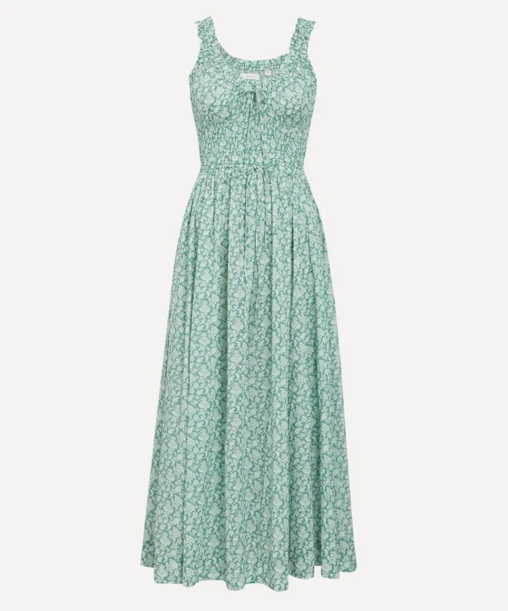 DÔEN Dresses^Emmaretta Peridot Tea Floral Dress