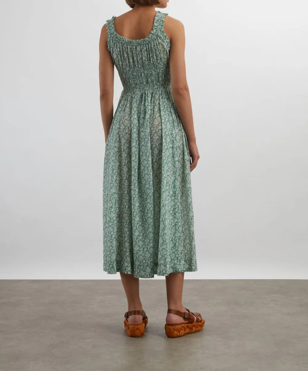 DÔEN Dresses^Emmaretta Peridot Tea Floral Dress