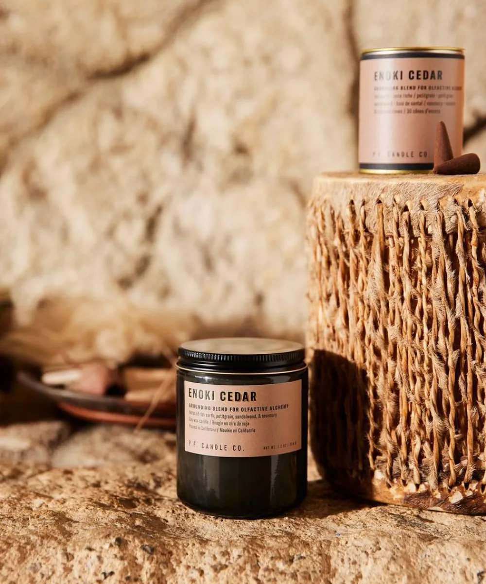 P.F. Candle Co. Candles & Candle Holders^Enoki Cedar Candle 204g