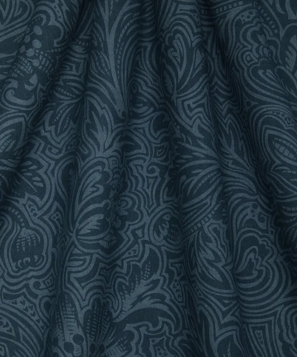 Liberty Fabrics Furnishing Fabrics^Etched Bloom Linen in Ink
