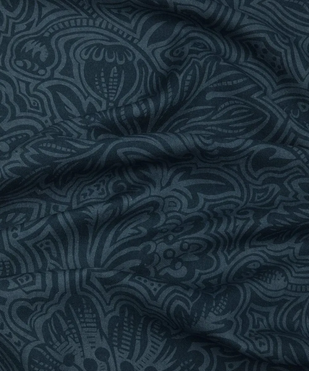 Liberty Fabrics Furnishing Fabrics^Etched Bloom Linen in Ink