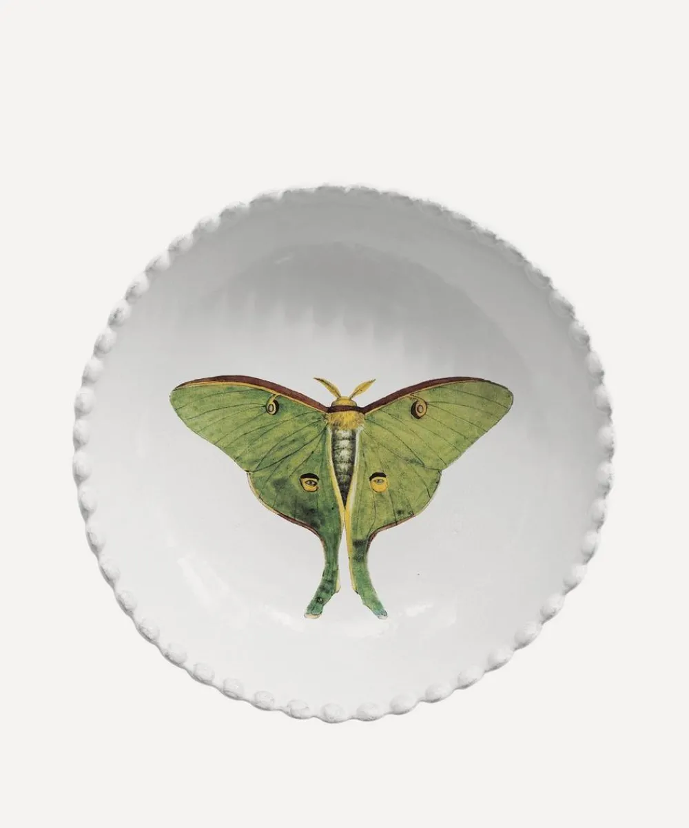 Astier de Villatte Tableware^Eyed Green Butterfly Soup Plate