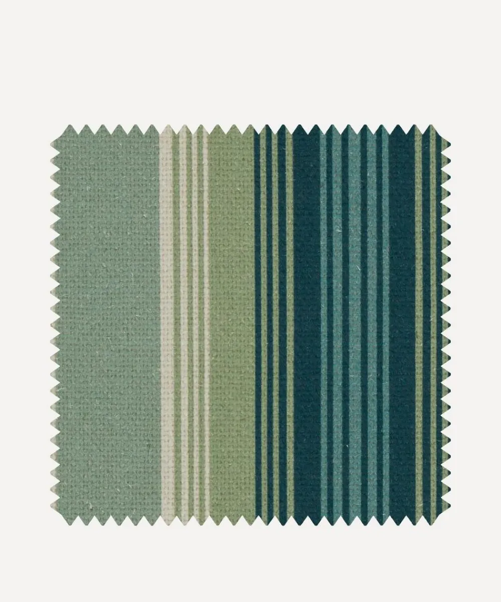 Liberty Interiors Furnishing Fabrics^Fabric Swatch - Art Stripe Linen in Jade