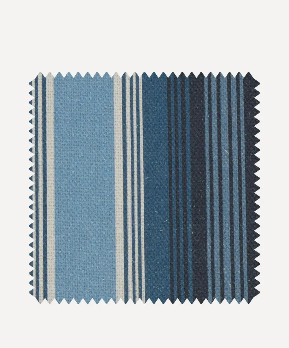 Liberty Interiors Furnishing Fabrics^Fabric Swatch - Art Stripe Linen in Ink