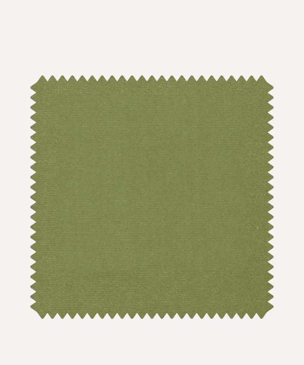 Liberty Interiors Furnishing Fabrics^Fabric Swatch - Cotton Velvet in Fern