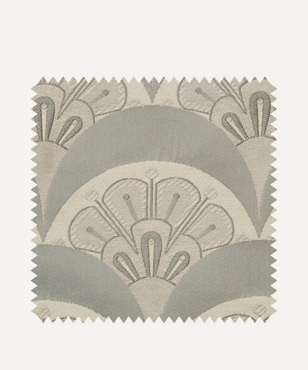 Liberty Interiors Furnishing Fabrics^Fabric Swatch - Deco Scallop Multi Jacquard in Pewter